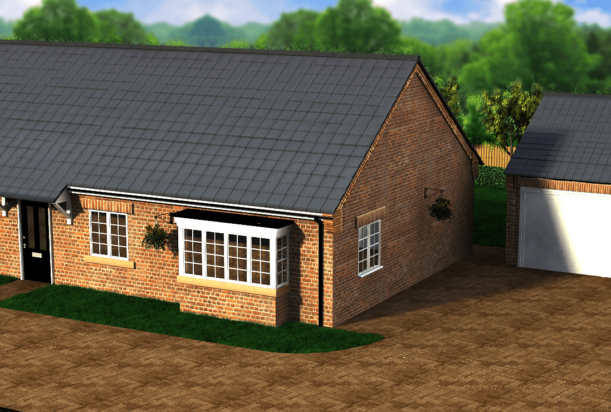 3D visual New Home development left bungalow off kings edwards st Doncaster