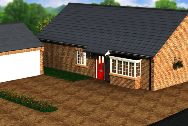 3D visual New Home development Right bungalow off kings edwards st Doncaster